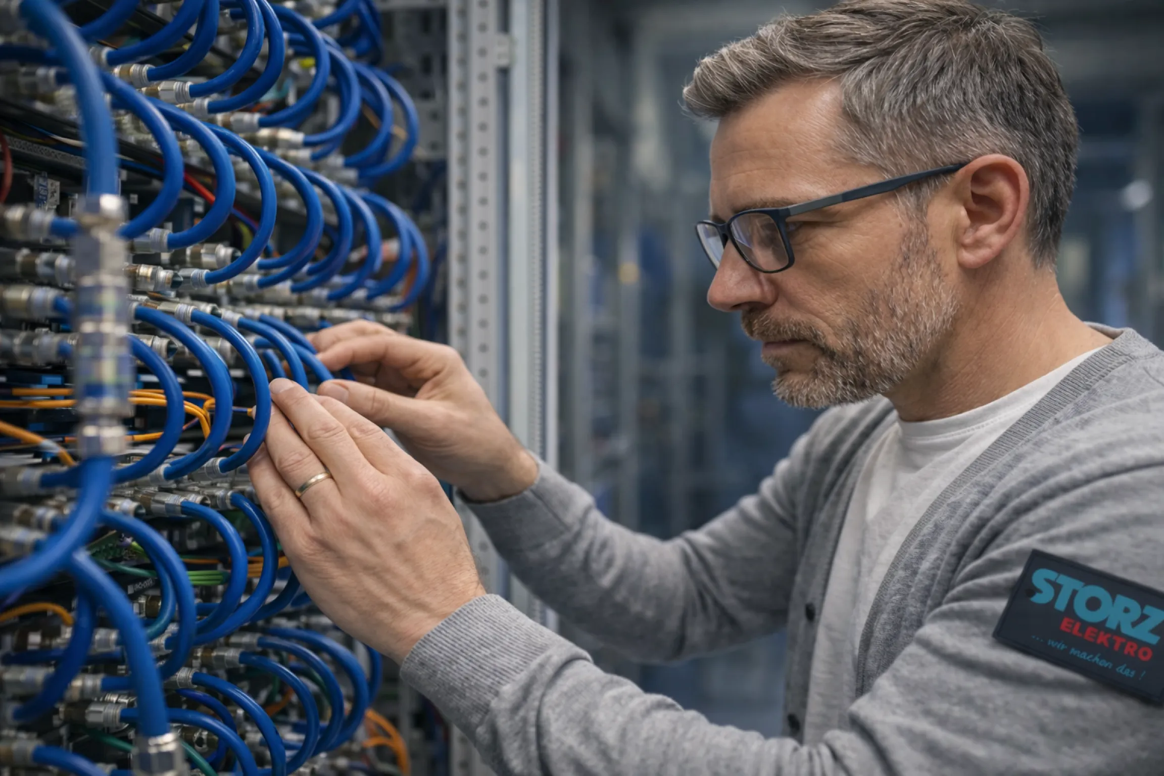 Netzwerk-Installation im Serverraum — Storz Elektro